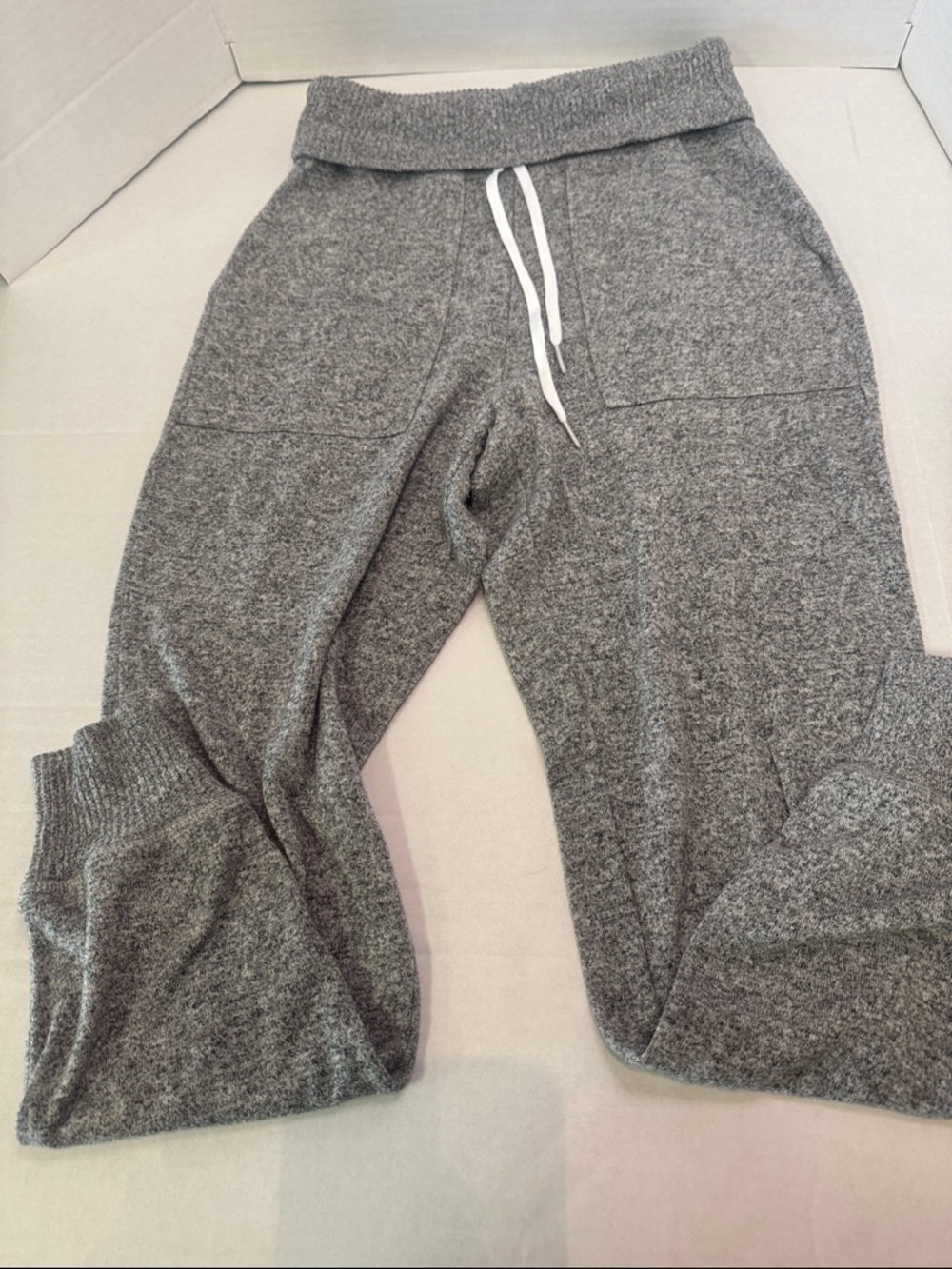 aerie Heather Gray Ribbed Cozy Lounge Pants